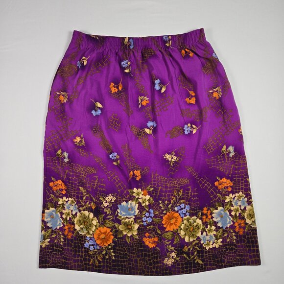 Vintage Maggie Sweet‎ Jubilee Two Piece Set Purple Floral Skirt & Top 2X 3X - Picture 8 of 14